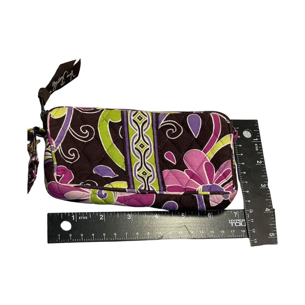 Vera Bradley Punch Wallet Women's Purple Brown Floral Cotton Quilted Zip Around - Picture 6 of 6